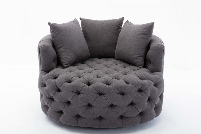 Coolmore Modern swivel accent chair barrel chair for hotel living room / Modern leisure chair Grey