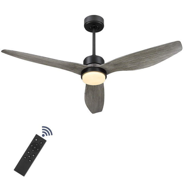Blade LED Propeller Ceiling Fan with Remote Control 52inch(wood color)