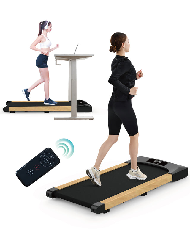 Under Desk Treadmills Walking Pad, 265LBS Capacity Portable Treadmill with Remote Control and LED Display Electric Running Machine for Home Office Exercise Walking Jogging Installation Free