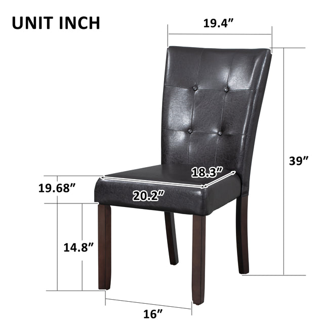 6-piece Faux Marble Dining Table Set with one Faux Marble Dining Table ,4 Chairs and 1 Bench, Table: 60”x38”x 30”,Chair: 20.2”x28.5”x39”, Black