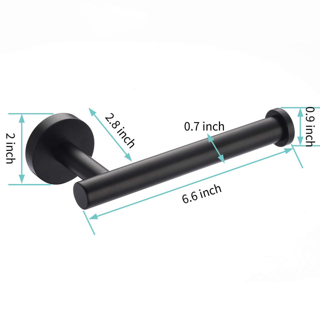 Toilet Paper Holder Matte Black SUS304 Stainless Steel Rustproof Wall Mounted Toilet Roll Holder, Modern Tissue Roll Dispenser Round for Bathroom Kitchen Washroom
