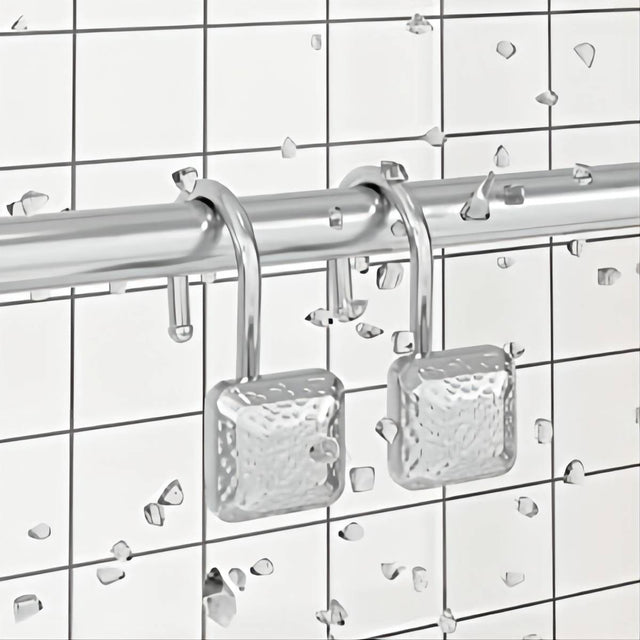 Silver Shower Curtain Hook, Zinc Alloy Hook, Set of 12