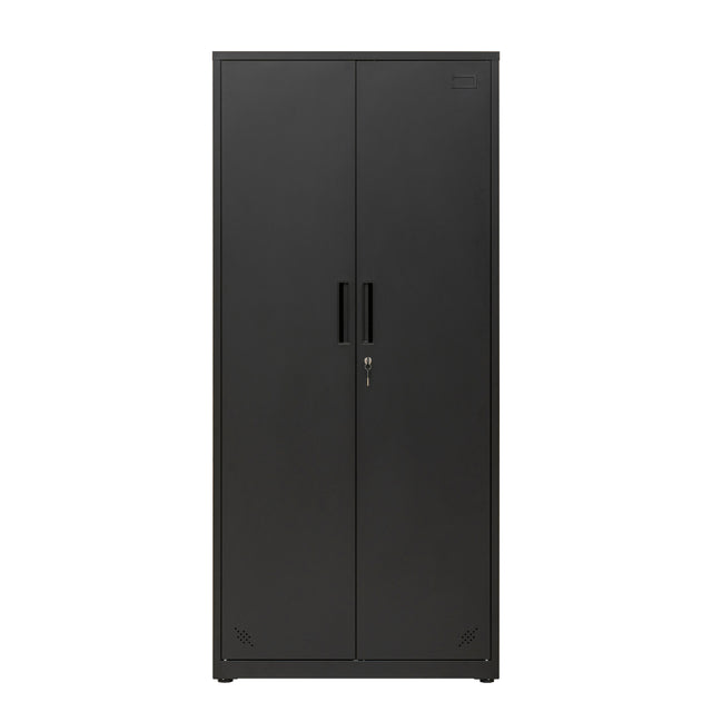 High Storage Cabinet with 2 Doors and 4 Partitions to Separate 5 Storage Spaces, Home/ Office Design