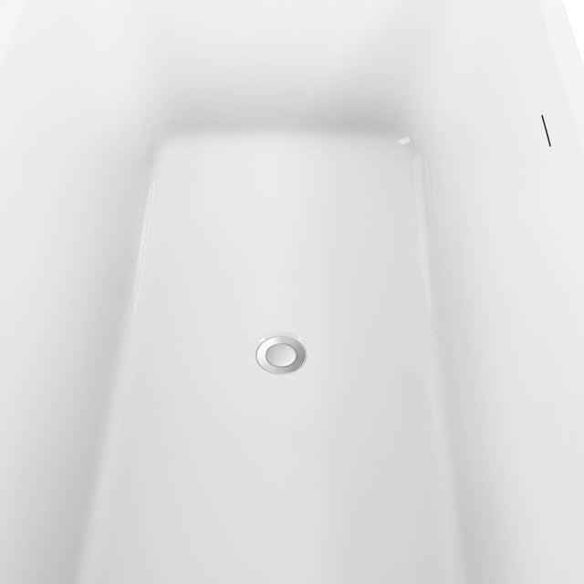 67" 100% Acrylic Freestanding Bathtub,Contemporary Soaking Tub,white Bathtub