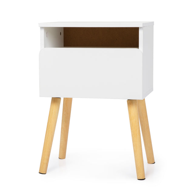 Versatile Nightstand, Bedroom End Table with Drawer, Storage Shelf, Side Table for Home & Office, White