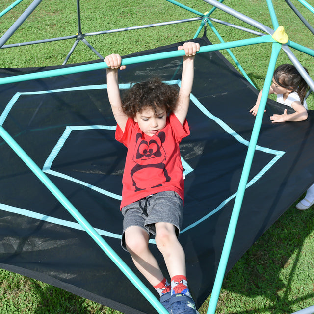 13ft Geometric Dome Climber Play Center, Kids Climbing Dome Tower with Canopy, Rust & UV Resistant Steel Supporting 1000 LBS