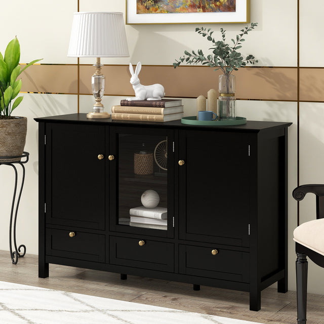 U_STYLE 44.9'' Accent Cabinet Modern Console Table Sideboard for Living Room Dining Room With 3 Doors, 3 Drawers