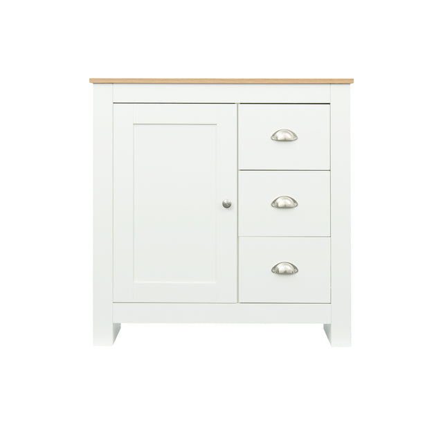 Kitchen Sideboard Cupboard , White High Gloss Dining Room Buffet Storage Cabinet Hallway Living Room TV Stand Unit Display Cabinet with Drawer and 2 Doors
