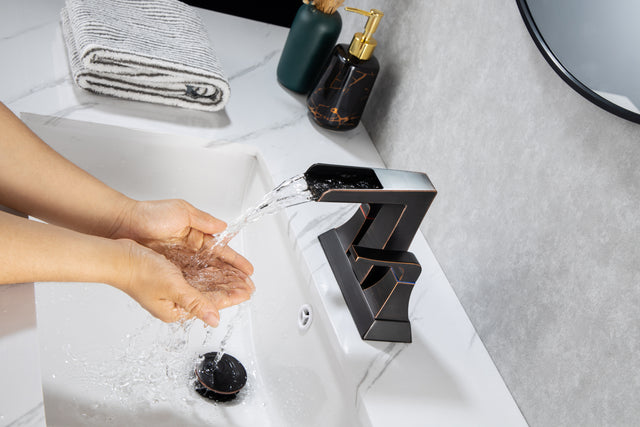 2-Handle Lavatory Faucet Brushed Nickel Bathroom Sink Faucet with Metal Pop-up Drain and Faucet Supply Lines