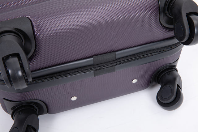 20" Carry on Luggage ABS Lightweight Suitcase, Spinner Wheels, TSA Lock, Purple