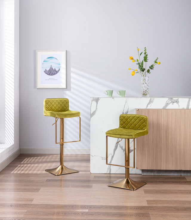 SUPERJARE Bar Stools - Swivel Barstool Chairs with Back, Modern Pub Kitchen Counter Height,velvet ( 1pc/ctn )