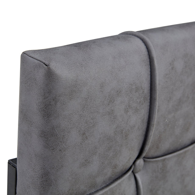 King Size Bed Frame, Tech cloth Upholstered Platform Bed Frame with Adjustable Headboard, Square Stitched Button Tech cloth Mattress Foundation with Wood Slats, Easy Assembly, No Box Spring Needed