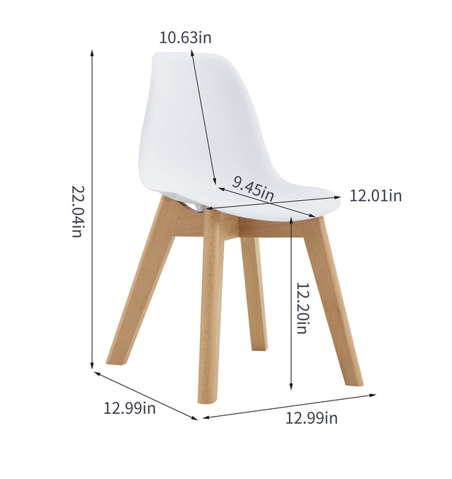 BB chair ,wood leg; Modern Kids Chair (Set of 2) WHITE, 2 pcs per set