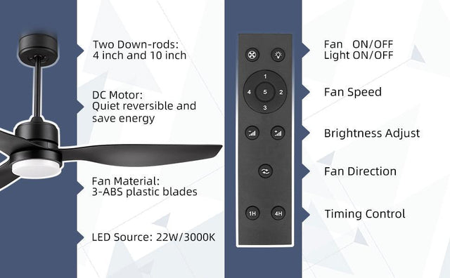 Blade LED Standard Ceiling Fan with Remote Control