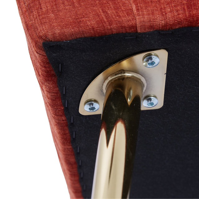 51"W Modern Chenille Loveseat Small Sofa Small Mini Room Couch Two-Seater Sofa With 2 Throw Pillows Gold Metal Legs for Small Space Office Studio Apartment Bedroom, Terracotta Chenille