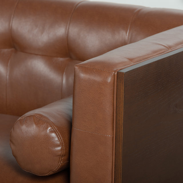 78.74" Wooden Decorated Arm 3 Seater Sofa