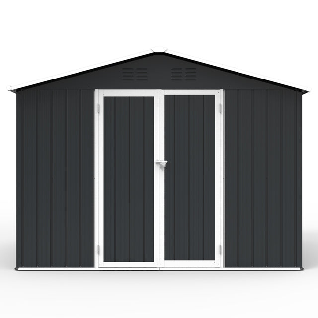 Metal garden sheds 6ftx8ft outdoor storage sheds Dark-grey