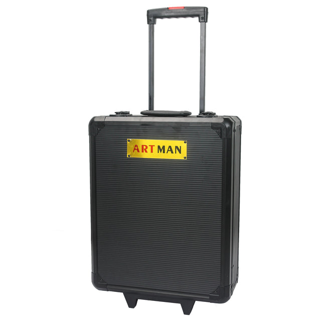 Black Hand Tool Box with 4 layers of Toolset and wheels