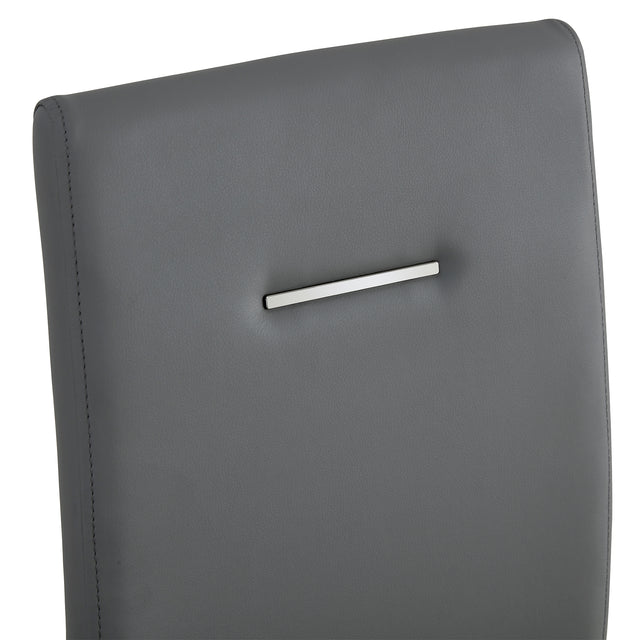 Modern Dining Chairs, PU Faux Leather High Back Upholstered Side Chair ,for Dining Room Kitchen Vanity Patio Club Guest Office Chair (Set of 4) (Grey+PU Leather)