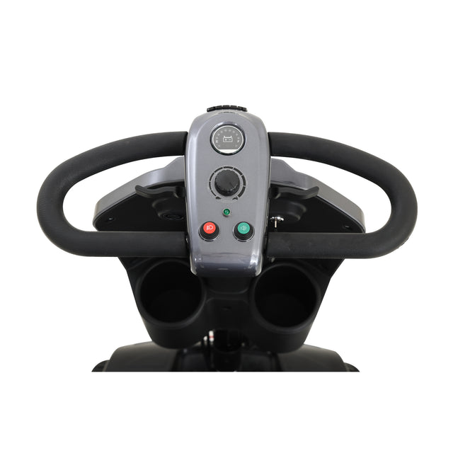 W429S00034 PATRIOT GREY Outdoor compact mobility scooter with windshield