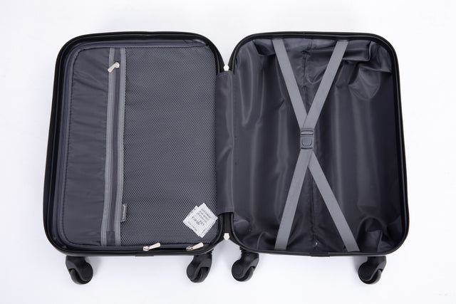 20" Carry on Luggage ABS Lightweight Suitcase, Spinner Wheels, TSA Lock, Black