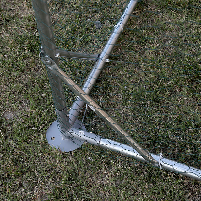 Large Metal Chicken Coop Walk-in Poultry Cage Hen Run House Rabbits Habitat Cage Spire Shaped Coop with Waterproof and Anti-Ultraviolet Cover (10' L x 13' W x 6.4' H)