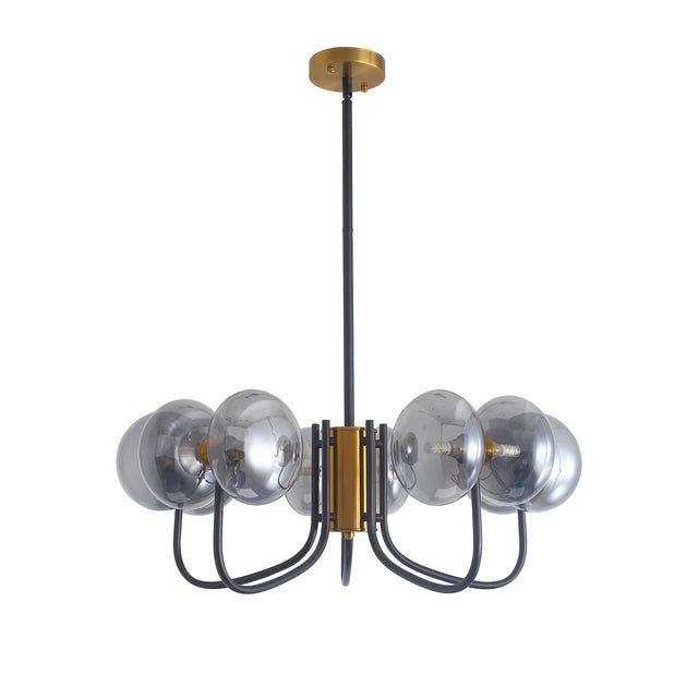 Modern American chandelier-black gold iron glass lampshade -10 bulbs -G9 lamp holder