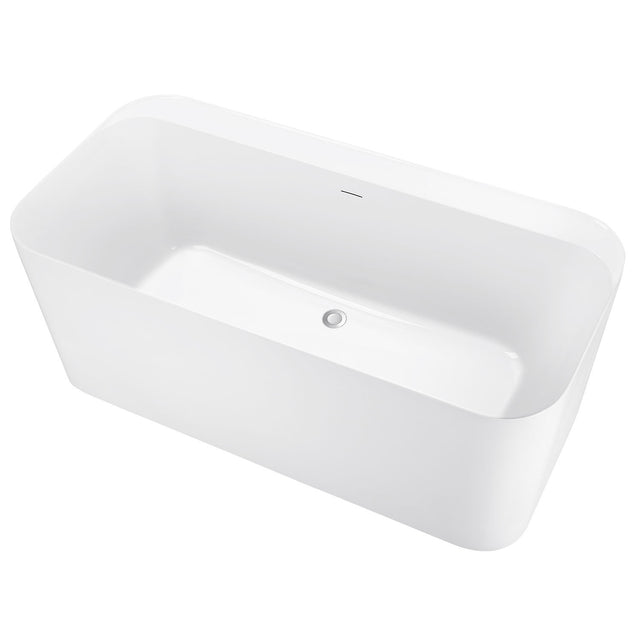59" 100% Acrylic Freestanding Bathtub,Contemporary Soaking Tub,white Bathtub