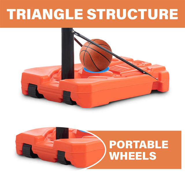 Portable Basketball Hoop & Goal with Vertical Jump Measurement, Outdoor Basketball System with 6.6-10ft Height Adjustment for Youth, Adults