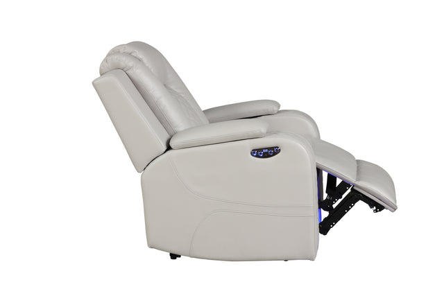 Benz LED & Power Recliner Chair Made With Faux Leather in Ice