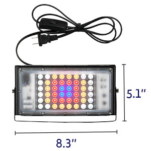 iPower LED Full Spectrum Grow Light with Adjustable Tripod Stand & Metal Hanging Threads for Indoor Plants, Growing Tents, Greenhouse Planting, ON/Off Switch