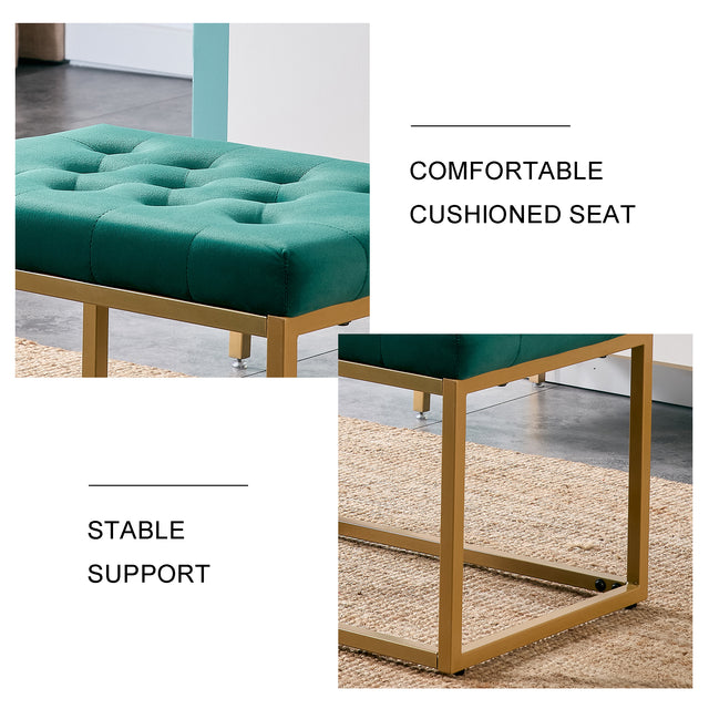 Velvet Shoe Changing Stool,Dark Green Footstool, Square Vanity Chair, Sofa stool,Makup Stool .Vanity Seat ,Rest stool. Piano Bench .Suitable for Clothes Shop,Living room, porch, fitting room Bedroom