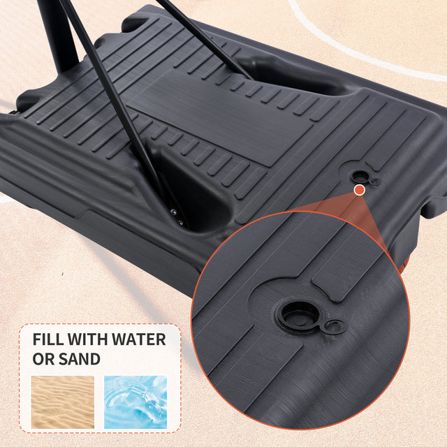Portable Basketball Hoop & Goal, Outdoor Basketball System with 8.5-10ft Height Adjustment in 35'' Backboard for Youth