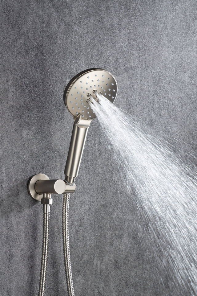 Black Shower System, Ceiling Rainfall Shower Faucet Sets Complete of High Pressure, Rain Shower Head with Handheld, Bathroom 10\\\'\\\' Shower Combo with Rough-in Valve Included