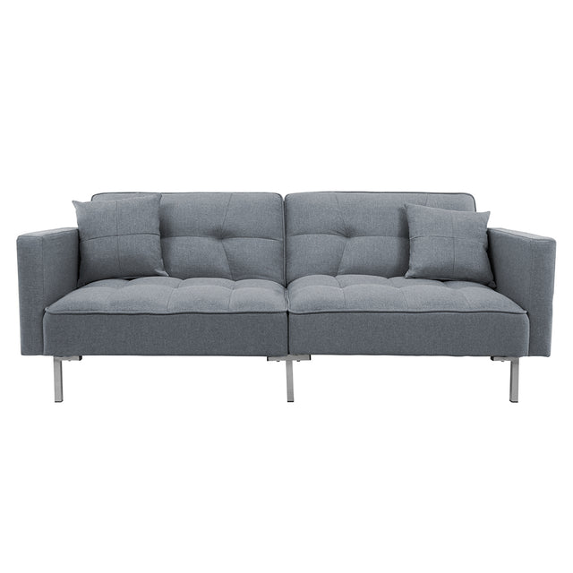 Orisfur. Linen Upholstered Modern Convertible Folding Futon Sofa Bed for Compact Living Space, Apartment, Dorm