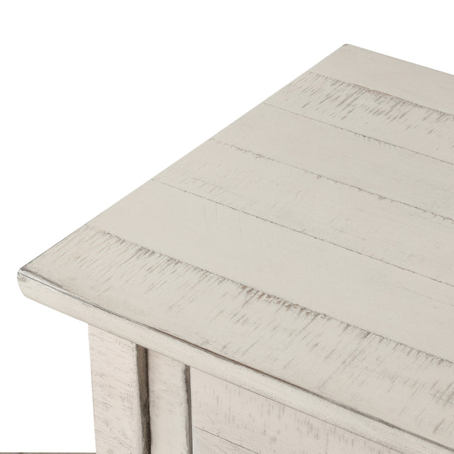 TREXM Retro Console Table for Entryway with Drawers and Shelf Living Room Furniture (Antique White)