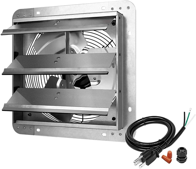 iPower 12 Inch Shutter Exhaust Fan Aluminum High Speed 1620RPM, 940 CFM, 2-PACK, Silver