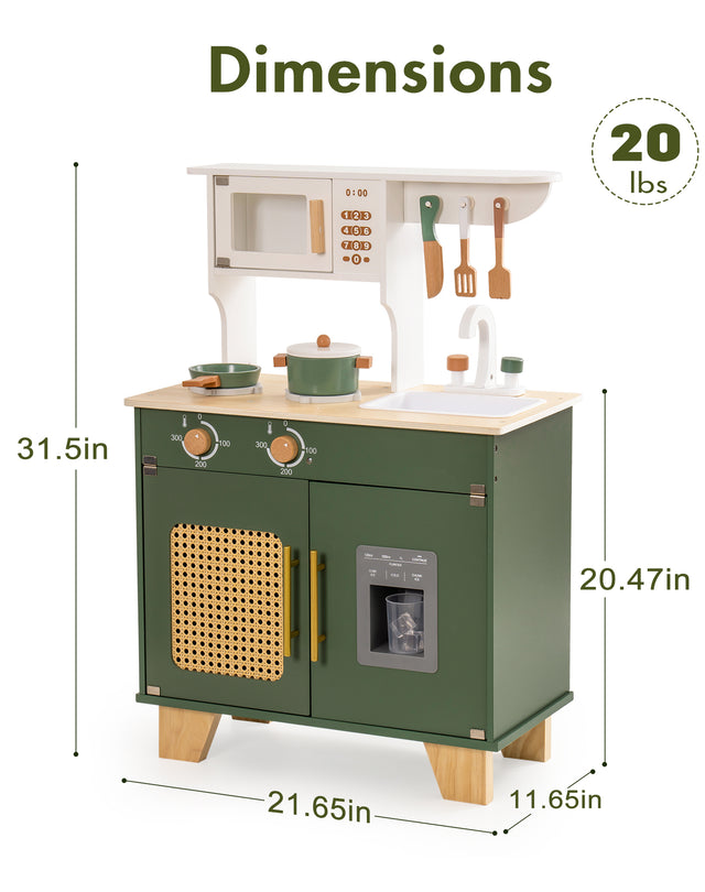Bohemian style Vintage Green Kitchen Playset, Wonderful Gift for Boys& Girls