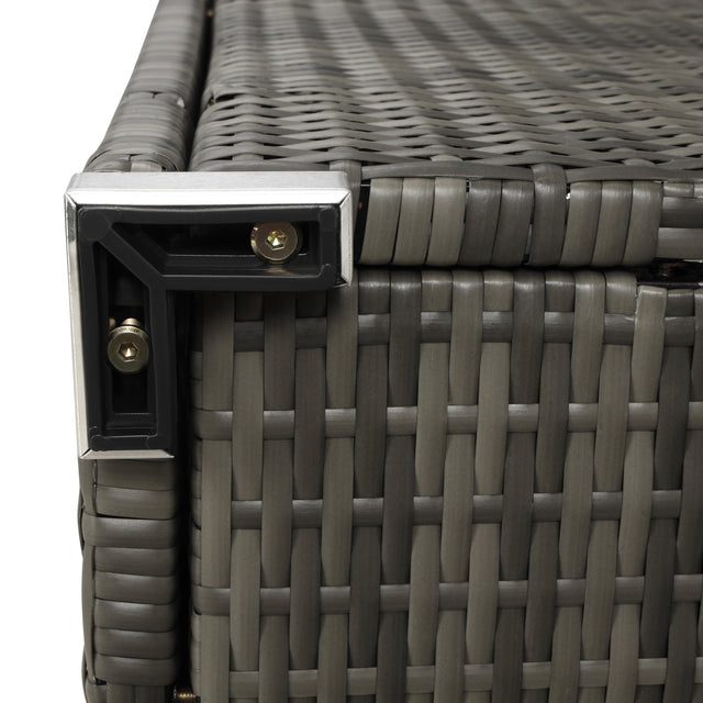 TOPMAX 4 PCS Outdoor Cushioned PE Rattan Wicker Sectional Sofa Set Garden Patio Furniture Set (Beige Cushion)