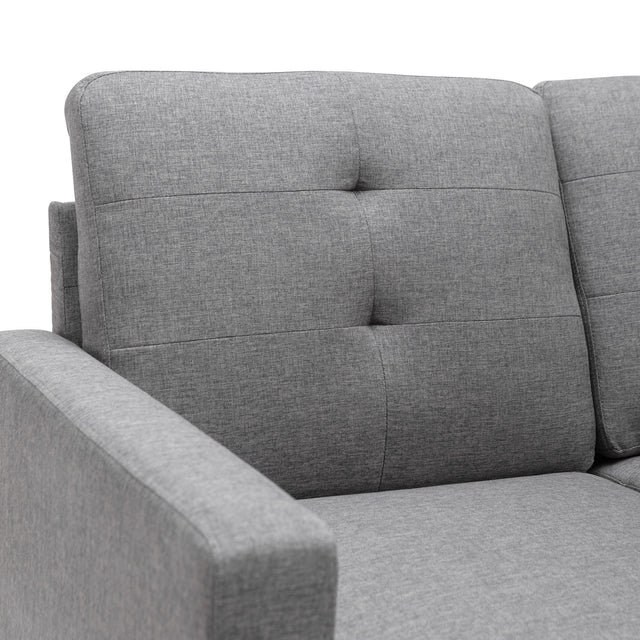 78.3" Convertible Sleeper Sofa Bed,Linen Pull Out Couch with Storage Chaise,Sleeper Counch with Memory Foam Mattress for Small Space Living Room Bedroom Office,Gray