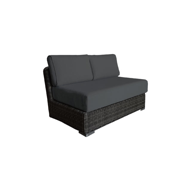 6 Piece Rattan Sectional Seating Group with Cushions (Color:DARK BROWN)
