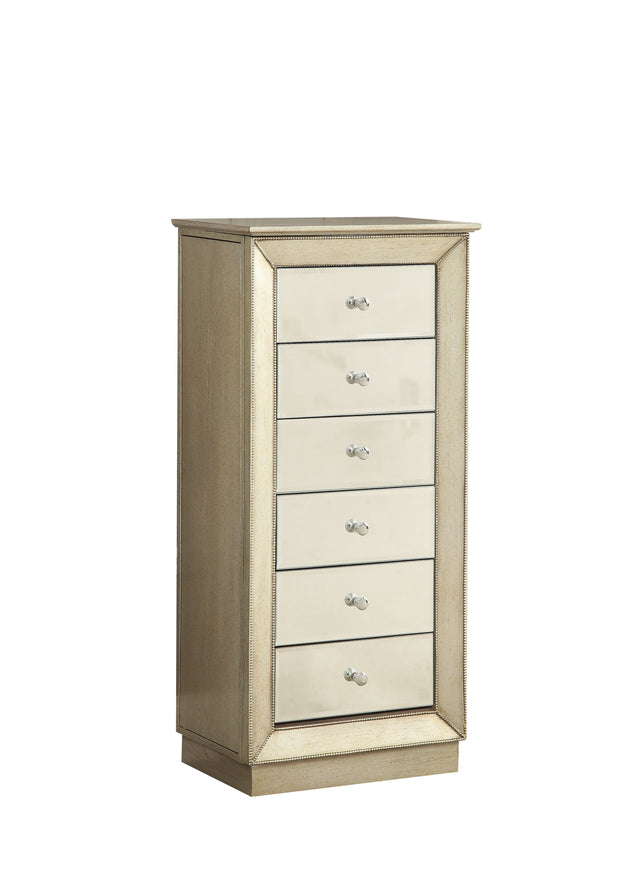 ACME Talor Jewelry Armoire in Antique Gold 97172