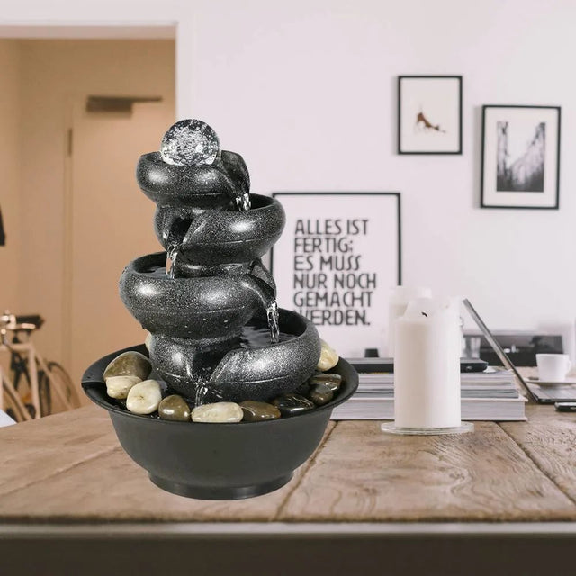 11.4inches Relaxation Tabletop Water Fountain with a Ball for Office and Home Decor