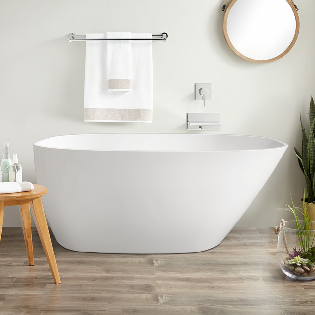 59" 100% Acrylic Freestanding Bathtub,Contemporary Soaking Tub,white Bathtub