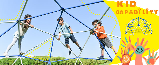 11ft Geometric Dome Climber Play Center, Kids Climbing Dome Tower, Rust & UV Resistant Steel Supporting 900 LBS