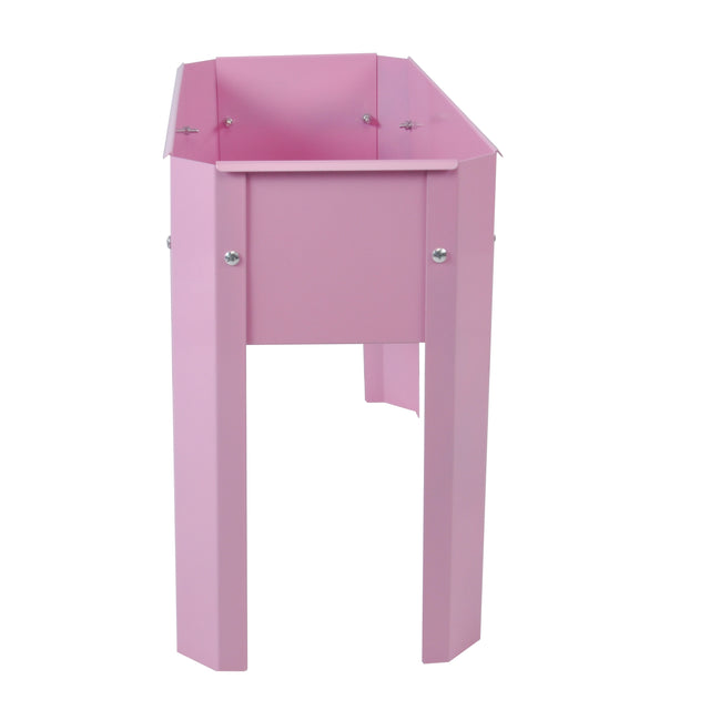 Elevated garden bed, metal elevated outdoor flowerpot box, suitable for backyard and terrace, large flowerpot, suitable for vegetable and flower(Pink*2)