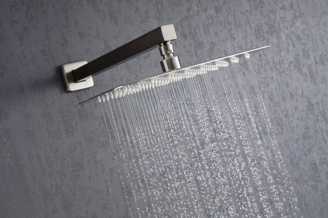 Shower Faucet Set Shower System with 12 Inch Rain Shower Head and Handheld, Bathroom Shower Combo Set Wall Mounted System Rough-in Valve Body and Trim Included.