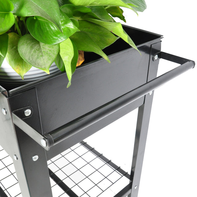 Aveyas Mobile Metal Raised Garden Bed Cart with Legs, Elevated Tall Planter Box with Wheels for Outdoor Indoors House Patio Backyard Vegetables Tomato DIY Herb Grow (Black)