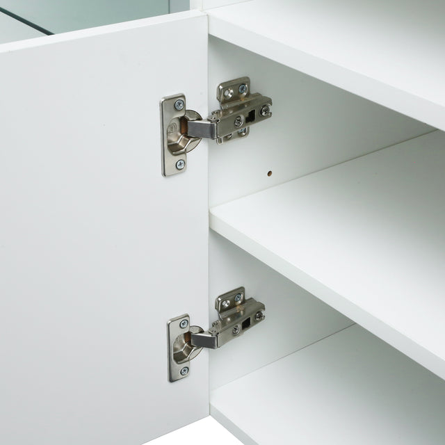 TV Stand High Gloss Doors Modern TV Stand LED (White)