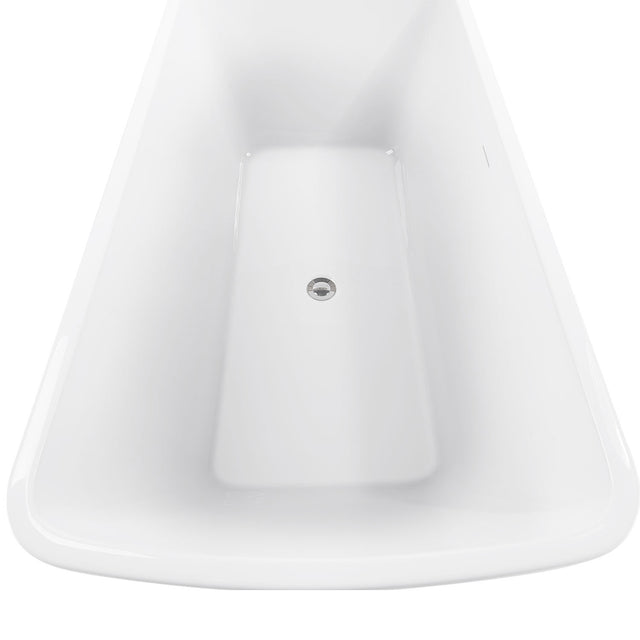 67" 100% Acrylic Freestanding Bathtub,Contemporary Soaking Tub,white Bathtub